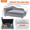 VEVOR Pet Sofa, Dog Couch for Large-Sized Dogs and Cats, Soft Velvety Dog Sofa Bed, 110 lbs Loading Cat Sofa, Grey