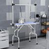 Large Grooming Table for Pet Dog and Cat with Adjustable Arm and Clamps Large Heavy Duty Animal grooming table, 42''/Blue