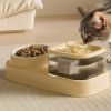 Cat Water Dispenser and Feeding Bowl 2-in-1, Dry and wet separation automatic water dispenser Sturdy cat feeding bowl Cat and dog feeding supplies eas