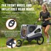 VEVOR Dog Bike Trailer, Supports up to 100 lbs, 2-in-1 Pet Stroller Cart Bicycle Carrier, Easy Folding Cart Frame with Quick Release Wheels, Universal