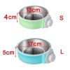 Pet Stainless Steel Bowl Hanging Cage Type Fixed Cute Dog Basin Cat Supplies Puppy Food Drinking Water Feeder Pets Accessories